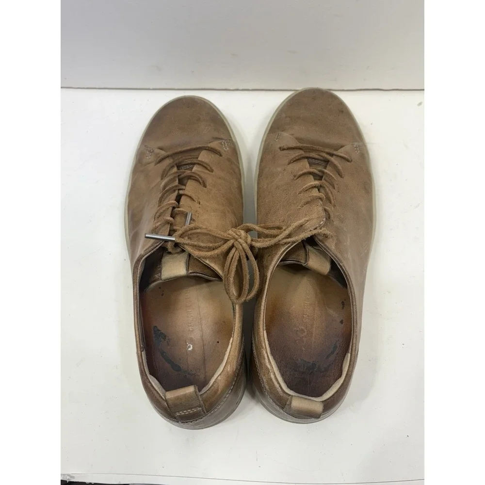 ECCO Men's Soft 7 Shoes Size US 10 EU 44 Brown Leather‎ Low Top Lace Up Sneakers